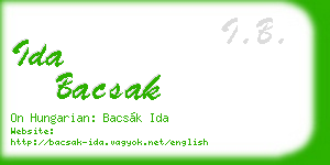 ida bacsak business card